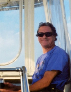 Dennis Elliott on his boat.